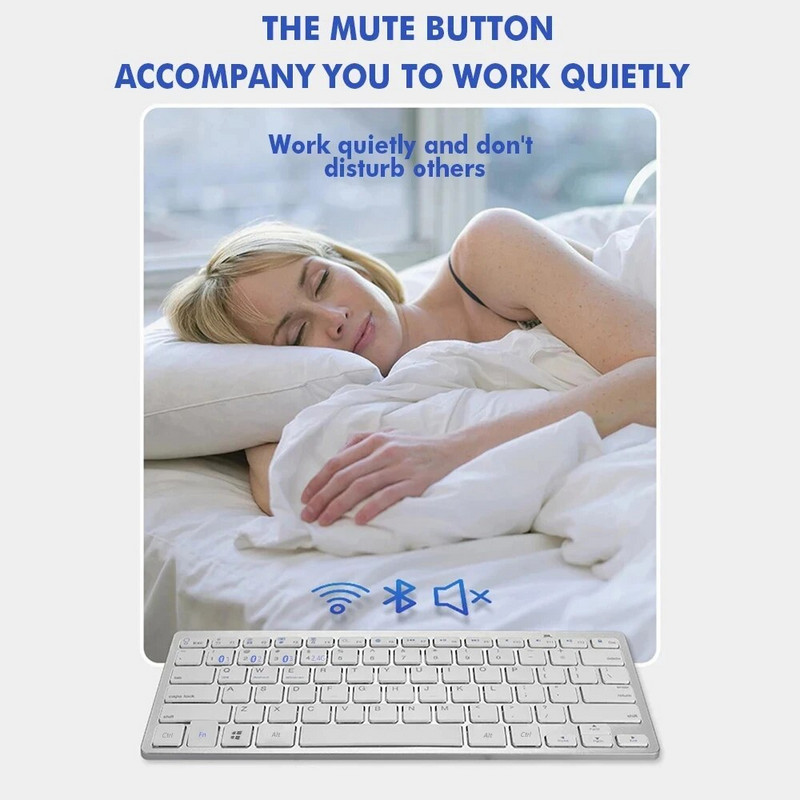 Bluetooth 5.0 & 2.4G ασύρματο πληκτρολόγιο και ποντίκι Combo Mini πληκτρολόγιο πολυμέσων Σετ ποντικιού για φορητό υπολογιστή τηλεόραση iPad Macbook Android