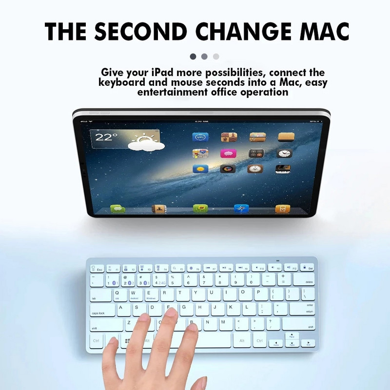 Bluetooth 5.0 & 2.4G ασύρματο πληκτρολόγιο και ποντίκι Combo Mini πληκτρολόγιο πολυμέσων Σετ ποντικιού για φορητό υπολογιστή τηλεόραση iPad Macbook Android