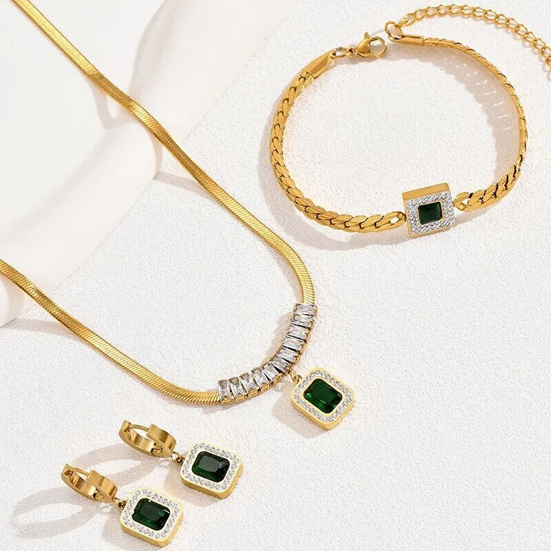 Φύλλο Floral τετράγωνο κοσμηματοπωλείο με ρυθμιζόμενη αλυσίδα φιδιού χάλκινο ζιργκόν για γυναίκα σε μοντέρνο πάρτι καθημερινά