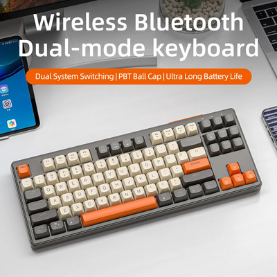 87 gombos újratölthető billentyűzet vezeték nélküli Bluetooth MacBookhoz iPad PC laptop RGB háttérvilágítású MINI rózsaszín asztali számítógépekhez játéktartozékok