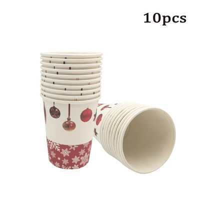 8 τμχ Χρυσό Σφραγίδα Άγιος Βασίλης Τάρανδος Χάρτινο Πιάτο Κύπελλο Χαρτοπετσέτα Επιτραπέζια σκεύη μιας χρήσης Διακοσμητικά προμήθειες Happy Christmas Party