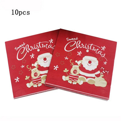 8 τμχ Χρυσό Σφραγίδα Άγιος Βασίλης Τάρανδος Χάρτινο Πιάτο Κύπελλο Χαρτοπετσέτα Επιτραπέζια σκεύη μιας χρήσης Διακοσμητικά προμήθειες Happy Christmas Party