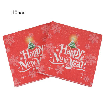 8 τμχ Χρυσό Σφραγίδα Άγιος Βασίλης Τάρανδος Χάρτινο Πιάτο Κύπελλο Χαρτοπετσέτα Επιτραπέζια σκεύη μιας χρήσης Διακοσμητικά προμήθειες Happy Christmas Party