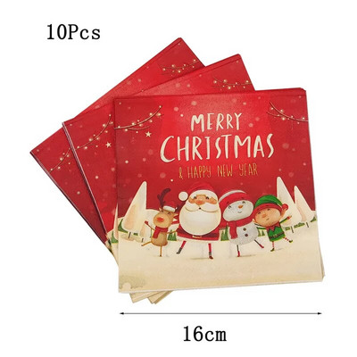 8 τμχ Χρυσό Σφραγίδα Άγιος Βασίλης Τάρανδος Χάρτινο Πιάτο Κύπελλο Χαρτοπετσέτα Επιτραπέζια σκεύη μιας χρήσης Διακοσμητικά προμήθειες Happy Christmas Party