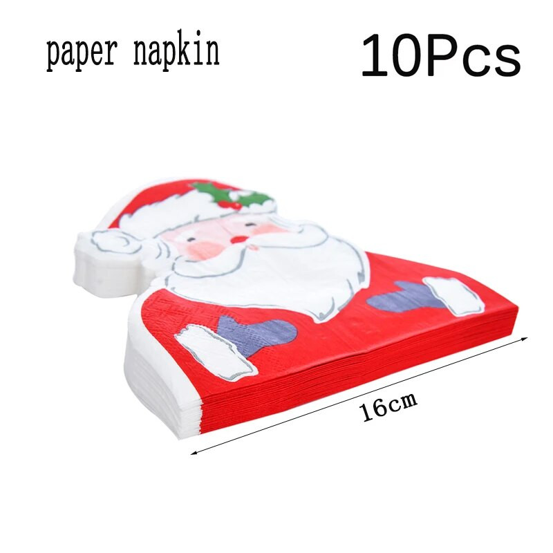 8 τμχ Χρυσό Σφραγίδα Άγιος Βασίλης Τάρανδος Χάρτινο Πιάτο Κύπελλο Χαρτοπετσέτα Επιτραπέζια σκεύη μιας χρήσης Διακοσμητικά προμήθειες Happy Christmas Party