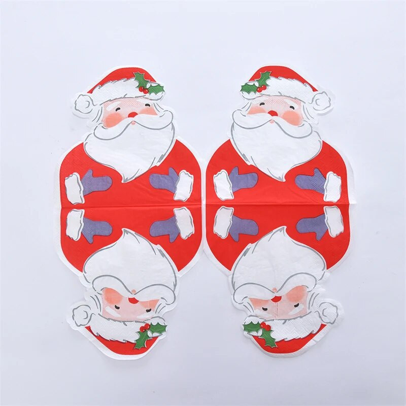 8 τμχ Χρυσό Σφραγίδα Άγιος Βασίλης Τάρανδος Χάρτινο Πιάτο Κύπελλο Χαρτοπετσέτα Επιτραπέζια σκεύη μιας χρήσης Διακοσμητικά προμήθειες Happy Christmas Party