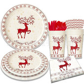 Διακοσμητικά για χριστουγεννιάτικο πάρτι κινουμένων σχεδίων επιτραπέζια σκεύη μιας χρήσης άλκες φλιτζάνια πιάτα χαρτοπετσέτες πάρτι προμήθειες Χριστουγεννιάτικων επιτραπέζιων σκευών