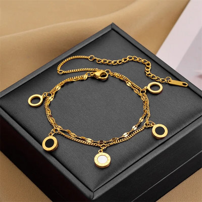 XIYANIKE 316L από ανοξείδωτο ατσάλι Νέο σμάλτο με ρωμαϊκούς αριθμούς Βραχιόλι μόδας σετ κοσμημάτων για γυναίκες Trend Δώρο Χονδρική