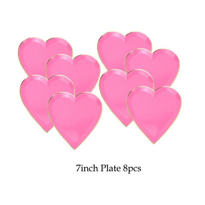 Χρυσό τριαντάφυλλο σερβίτσιο μιας χρήσης Χάρτινα πιάτα για πάρτι Φλιτζάνι Παιδικές μπομπονιέρες γενεθλίων Προμήθειες για πάρτι Διακόσμηση γάμου Κόκκινα σετ σερβίτσιων