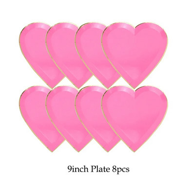 Χρυσό τριαντάφυλλο σερβίτσιο μιας χρήσης Χάρτινα πιάτα για πάρτι Φλιτζάνι Παιδικές μπομπονιέρες γενεθλίων Προμήθειες για πάρτι Διακόσμηση γάμου Κόκκινα σετ σερβίτσιων