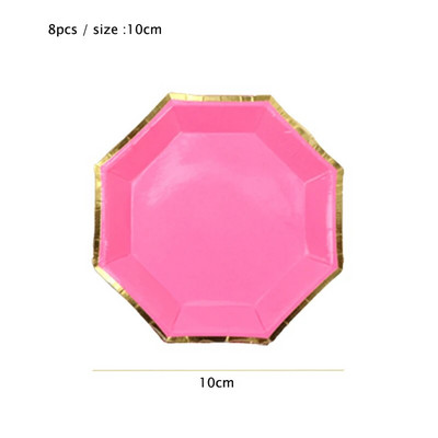 Χρυσό τριαντάφυλλο σερβίτσιο μιας χρήσης Χάρτινα πιάτα για πάρτι Φλιτζάνι Παιδικές μπομπονιέρες γενεθλίων Προμήθειες για πάρτι Διακόσμηση γάμου Κόκκινα σετ σερβίτσιων