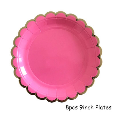 Χρυσό τριαντάφυλλο σερβίτσιο μιας χρήσης Χάρτινα πιάτα για πάρτι Φλιτζάνι Παιδικές μπομπονιέρες γενεθλίων Προμήθειες για πάρτι Διακόσμηση γάμου Κόκκινα σετ σερβίτσιων