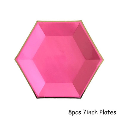 Χρυσό τριαντάφυλλο σερβίτσιο μιας χρήσης Χάρτινα πιάτα για πάρτι Φλιτζάνι Παιδικές μπομπονιέρες γενεθλίων Προμήθειες για πάρτι Διακόσμηση γάμου Κόκκινα σετ σερβίτσιων