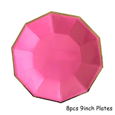 Χρυσό τριαντάφυλλο σερβίτσιο μιας χρήσης Χάρτινα πιάτα για πάρτι Φλιτζάνι Παιδικές μπομπονιέρες γενεθλίων Προμήθειες για πάρτι Διακόσμηση γάμου Κόκκινα σετ σερβίτσιων