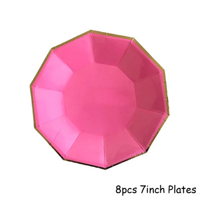 Χρυσό τριαντάφυλλο σερβίτσιο μιας χρήσης Χάρτινα πιάτα για πάρτι Φλιτζάνι Παιδικές μπομπονιέρες γενεθλίων Προμήθειες για πάρτι Διακόσμηση γάμου Κόκκινα σετ σερβίτσιων