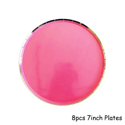 Χρυσό τριαντάφυλλο σερβίτσιο μιας χρήσης Χάρτινα πιάτα για πάρτι Φλιτζάνι Παιδικές μπομπονιέρες γενεθλίων Προμήθειες για πάρτι Διακόσμηση γάμου Κόκκινα σετ σερβίτσιων