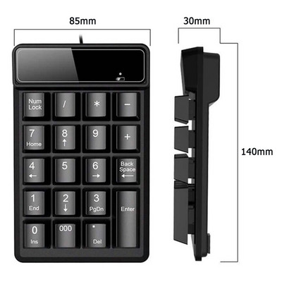 Ασύρματο μίνι ψηφιακό πληκτρολόγιο 19/35 πλήκτρων επαναφορτιζόμενο αριθμητικό πληκτρολόγιο 2,4 GHz για Tablet φορητού υπολογιστή φορητού υπολογιστή λογιστικού ταμείου