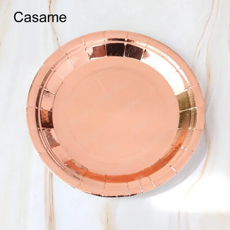 Διακοσμήσεις γενεθλίων σε ροζ χρυσό Σετ σερβίτσιο μιας χρήσης Χάρτινο κύπελλο Διακοσμήσεις για πάρτι γενεθλίων γάμου ενηλίκων Παιδικό Babyshower Girl