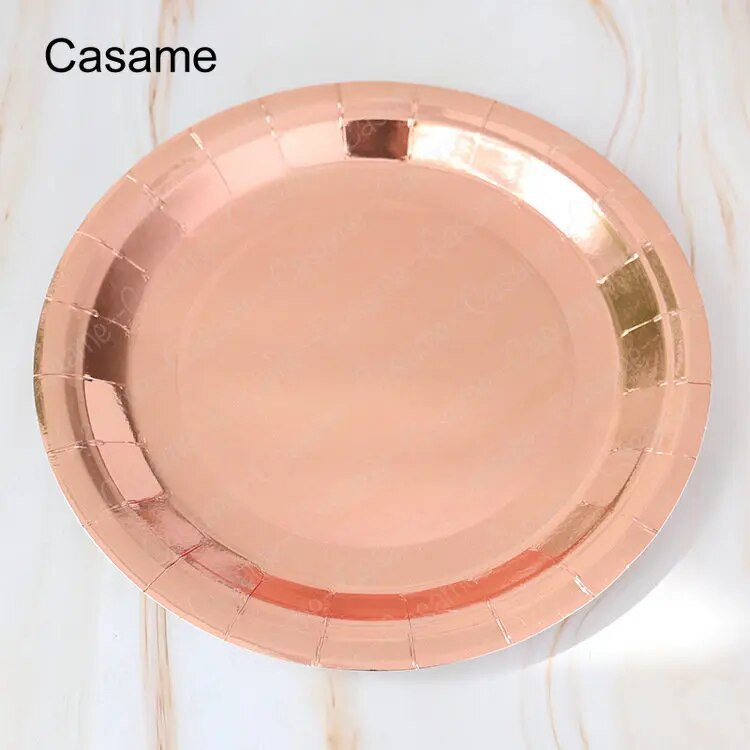 Διακοσμήσεις γενεθλίων σε ροζ χρυσό Σετ σερβίτσιο μιας χρήσης Χάρτινο κύπελλο Διακοσμήσεις για πάρτι γενεθλίων γάμου ενηλίκων Παιδικό Babyshower Girl