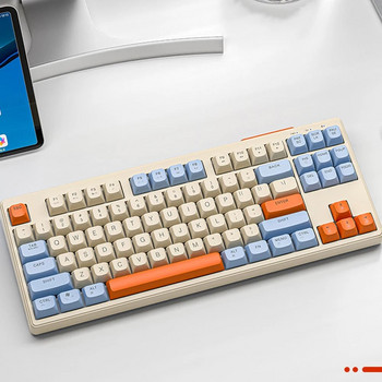 M87 Геймърска клавиатура с подсветка Съвместима с Bluetooth игрална клавиатура 87 клавиша Персонализирана клавиатура Безжична 2.4G за лаптоп таблет