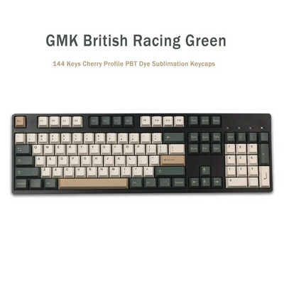 144 Keys GMK British Racing Green Keycaps Cherry Profile PBT Dye Sublimation Mechanical Keyboard Keyboard for MX Switch