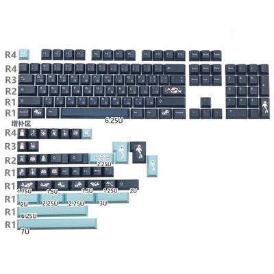 144 Keys GMK British Racing Green Keycaps Cherry Profile PBT Dye Sublimation Mechanical Keyboard Keyboard for MX Switch