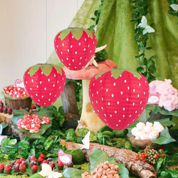 1 комплект ягодови съдове за еднократна употреба с кула с балон с ягоди Хартия за деца Летни плодове Декорация за рожден ден