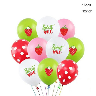 1σετ Επιτραπέζιο σκεύος μίας χρήσης Φράουλα με Χαρτί Πύργος Φράουλα Μπαλόνι για Παιδιά Καλοκαιρινά Φρούτα Διακόσμηση πάρτι γενεθλίων