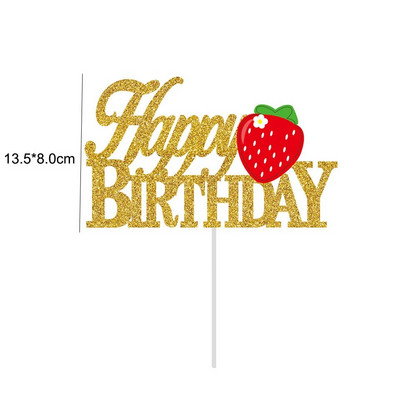 1σετ Επιτραπέζιο σκεύος μίας χρήσης Φράουλα με Χαρτί Πύργος Φράουλα Μπαλόνι για Παιδιά Καλοκαιρινά Φρούτα Διακόσμηση πάρτι γενεθλίων