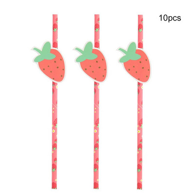 1σετ Επιτραπέζιο σκεύος μίας χρήσης Φράουλα με Χαρτί Πύργος Φράουλα Μπαλόνι για Παιδιά Καλοκαιρινά Φρούτα Διακόσμηση πάρτι γενεθλίων