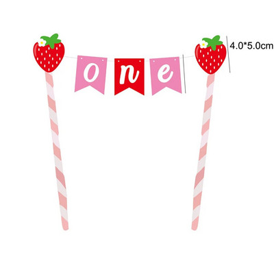 1σετ Επιτραπέζιο σκεύος μίας χρήσης Φράουλα με Χαρτί Πύργος Φράουλα Μπαλόνι για Παιδιά Καλοκαιρινά Φρούτα Διακόσμηση πάρτι γενεθλίων