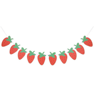 1σετ Επιτραπέζιο σκεύος μίας χρήσης Φράουλα με Χαρτί Πύργος Φράουλα Μπαλόνι για Παιδιά Καλοκαιρινά Φρούτα Διακόσμηση πάρτι γενεθλίων