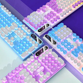 Γραφομηχανή Γύρος 104 πλήκτρων Πληκτρολόγιο παιχνιδιών Ενσύρματο πληκτρολόγιο Ταίριασμα χρώματος με οπίσθιο φωτισμό Περιφερειακά ηλεκτρονικά αθλήματα υπολογιστή για επιτραπέζιο φορητό υπολογιστή