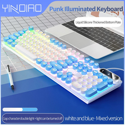 Γραφομηχανή Γύρος 104 πλήκτρων Πληκτρολόγιο παιχνιδιών Ενσύρματο πληκτρολόγιο Ταίριασμα χρώματος με οπίσθιο φωτισμό Περιφερειακά ηλεκτρονικά αθλήματα υπολογιστή για επιτραπέζιο φορητό υπολογιστή