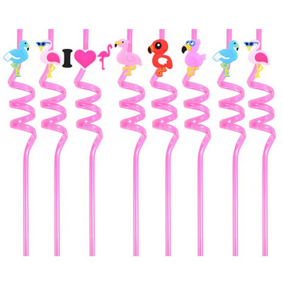 8 τμχ Επαναχρησιμοποιήσιμα Γοργόνα Unicorn Dinosaur Straw Πλαστικά καλαμάκια πόσιμου για παιδιά Διακόσμηση πάρτι γενεθλίων Προμήθειες ντους μωρών