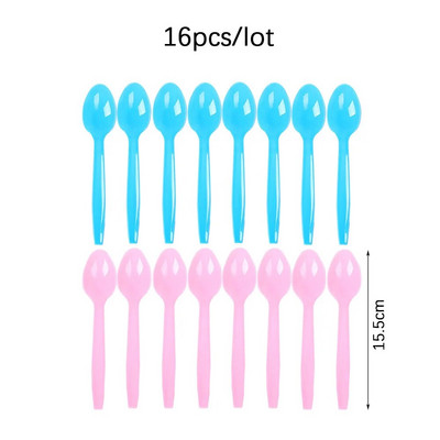 8 τεμ/συσκευασία Ροζ μπλε πιρούνια μιας χρήσης Macaron Χρώμα Πλαστικά μαχαίρια Κουτάλια για γενέθλια Πιρούνια διακόσμησης Χριστουγεννιάτικου πάρτι