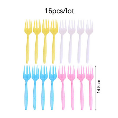 8 τεμ/συσκευασία Ροζ μπλε πιρούνια μιας χρήσης Macaron Χρώμα Πλαστικά μαχαίρια Κουτάλια για γενέθλια Πιρούνια διακόσμησης Χριστουγεννιάτικου πάρτι