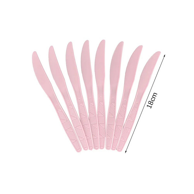 8 τεμ/συσκευασία Ροζ μπλε πιρούνια μιας χρήσης Macaron Χρώμα Πλαστικά μαχαίρια Κουτάλια για γενέθλια Πιρούνια διακόσμησης Χριστουγεννιάτικου πάρτι