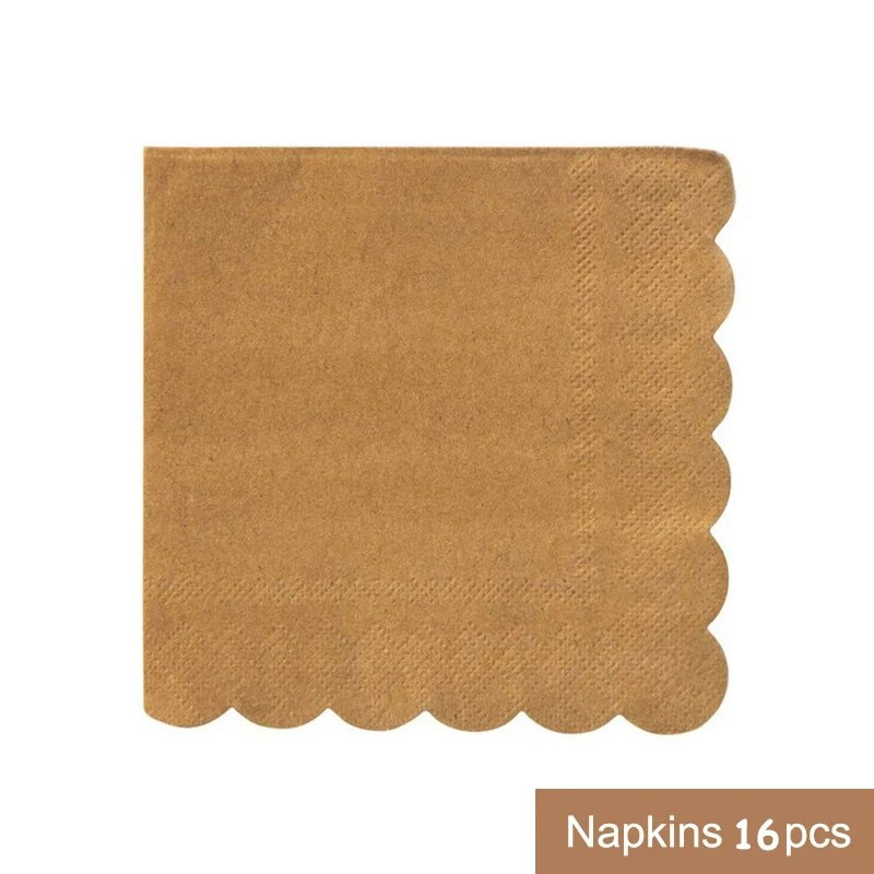 Σετ επιτραπέζια σκεύη μίας χρήσης με θέμα το πάρτι Pure Kraft Χάρτινα πιάτα Φλιτζάνια Ψάθινα χαρτοπετσέτες Γαμήλια αποκριάτικα επιτραπέζια σκεύη