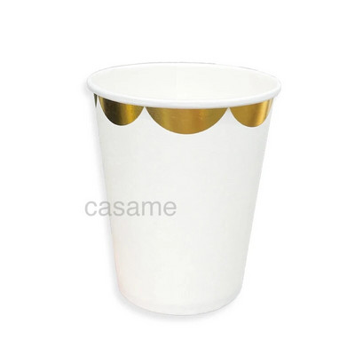 Χρυσό λευκό επιτραπέζιο σκεύος μιας χρήσης Χάρτινο πιάτο καλαμάκια Κύπελλο 1ου γενέθλιου ντεκόρ γάμου Παιδικό ντους παιδικό πάρτι