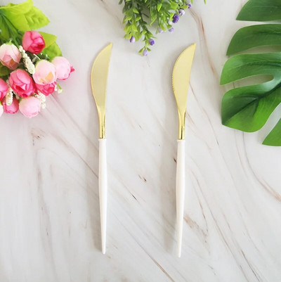 Χρυσό λευκό επιτραπέζιο σκεύος μιας χρήσης Χάρτινο πιάτο καλαμάκια Κύπελλο 1ου γενέθλιου ντεκόρ γάμου Παιδικό ντους παιδικό πάρτι