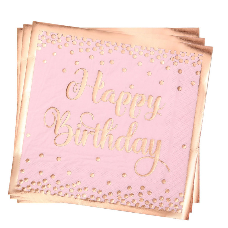 Pink Gold Girl One Year Birthday σερβίτσιο μιας χρήσης Princess Crown Plates Χάρτινα κύπελλα 1st Baby Girl Happy Birthday Decor
