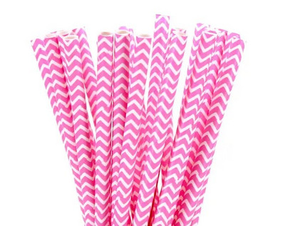 Νέα 25 τμχ/παρτίδα ανοιχτό ροζ χάρτινα καλαμάκια για cupcake Flags Παιδική τούρτα γενεθλίων Διακόσμηση εκδήλωσης για πάρτι