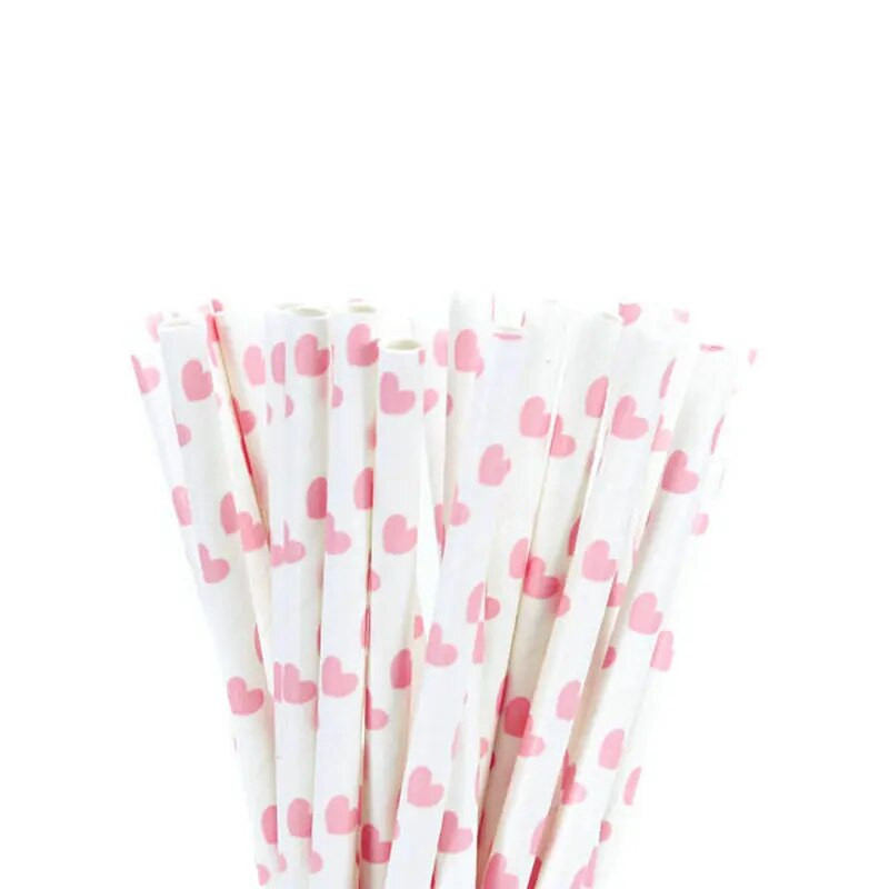 Νέα 25 τμχ/παρτίδα ανοιχτό ροζ χάρτινα καλαμάκια για cupcake Flags Παιδική τούρτα γενεθλίων Διακόσμηση εκδήλωσης για πάρτι