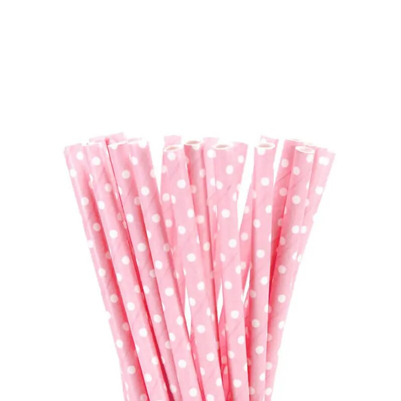 Νέα 25 τμχ/παρτίδα ανοιχτό ροζ χάρτινα καλαμάκια για cupcake Flags Παιδική τούρτα γενεθλίων Διακόσμηση εκδήλωσης για πάρτι