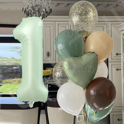 Sage Green Σετ σερβίτσιο μιας χρήσης Χάρτινα πιάτα Χαρτοπετσέτες Ζούγκλα Σαφάρι Διακόσμηση πάρτι γενεθλίων Παιδικό ντους για μωρά προμήθειες γάμου