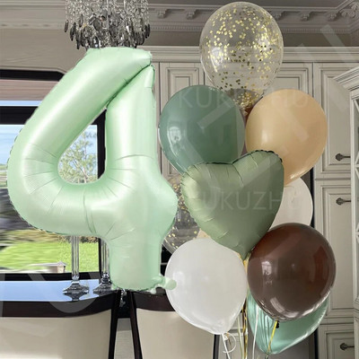 Sage Green Σετ σερβίτσιο μιας χρήσης Χάρτινα πιάτα Χαρτοπετσέτες Ζούγκλα Σαφάρι Διακόσμηση πάρτι γενεθλίων Παιδικό ντους για μωρά προμήθειες γάμου