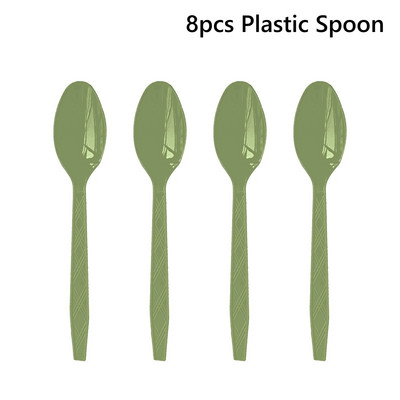 Sage Green Σετ σερβίτσιο μιας χρήσης Χάρτινα πιάτα Χαρτοπετσέτες Ζούγκλα Σαφάρι Διακόσμηση πάρτι γενεθλίων Παιδικό ντους για μωρά προμήθειες γάμου