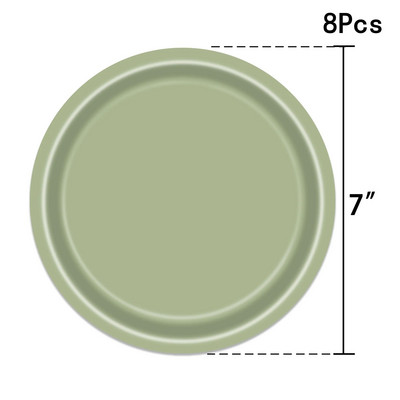 Sage Green Σετ σερβίτσιο μιας χρήσης Χάρτινα πιάτα Χαρτοπετσέτες Ζούγκλα Σαφάρι Διακόσμηση πάρτι γενεθλίων Παιδικό ντους για μωρά προμήθειες γάμου