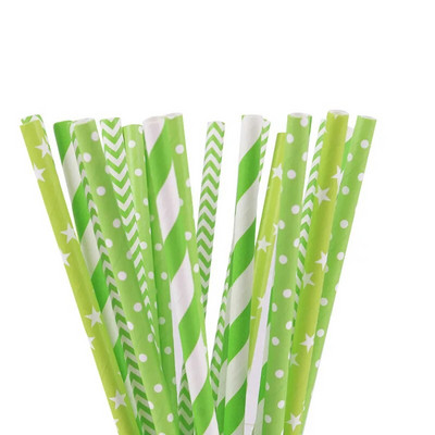 Zilue 25 τεμ./συσκευασία Πολύχρωμο Chevron ριγέ πουά χαρτί με άχυρο Χυμό για πάρτι γενεθλίων Baby Showers Προμήθειες εστιατορίου